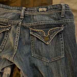 Blac Label Pink LOW RISE Denim Jeans with Embellished Pockets